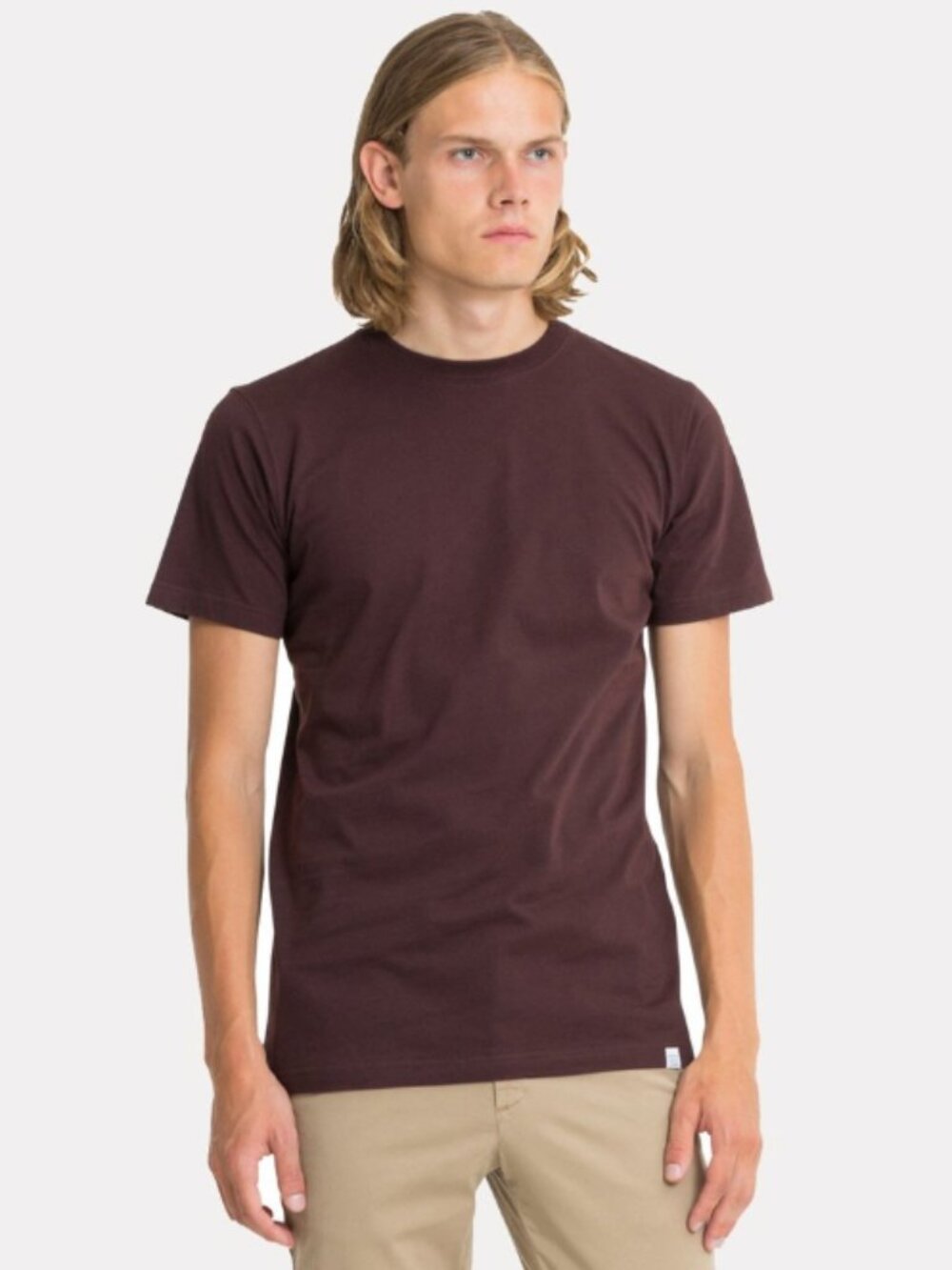 Norse Projects Niels Standard Short Sleeve T-Shirt Tee Eggplant Brown $90.00